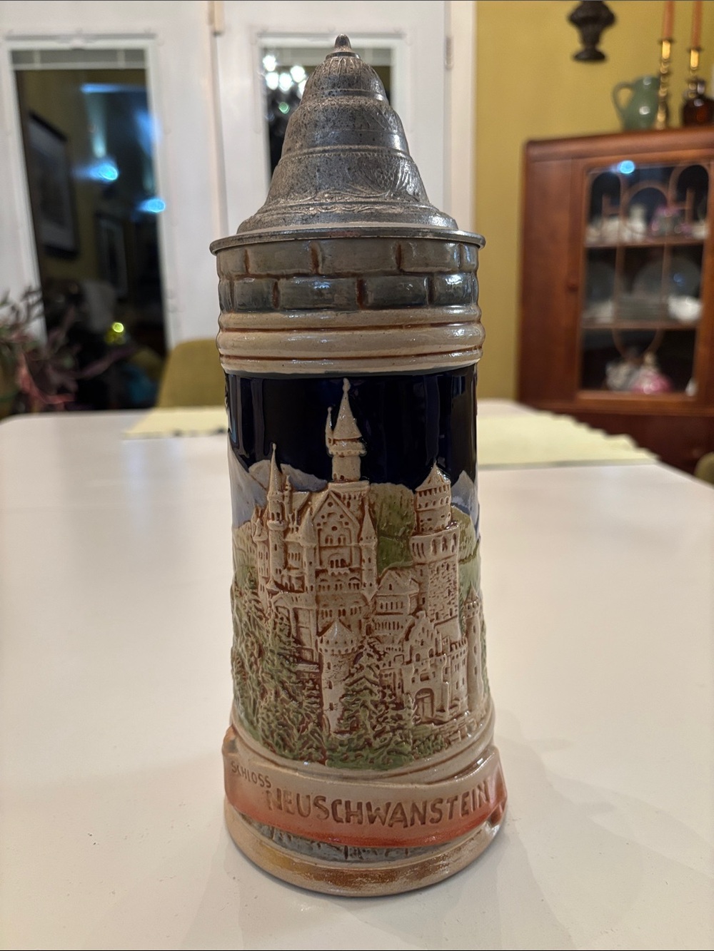 Goebel Neuschwanstein Castle Ceramic Stein in Blue, Cream, Brown